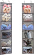 2 Pack Over the Door Shoe Organizer Hanging Shelves for Closet, 6 Large Pockets, Stuffed Animals Holder