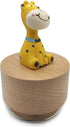 falado Mini Wooden Animal Rotary Music Box with Cute Giraffe Ornament (It's a Small World.)