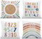 ISANOU Kids Playroom Decor,Boho Sun Alphabet Throw Pillow Covers,Kids Reading Nook Decor Pillowcase