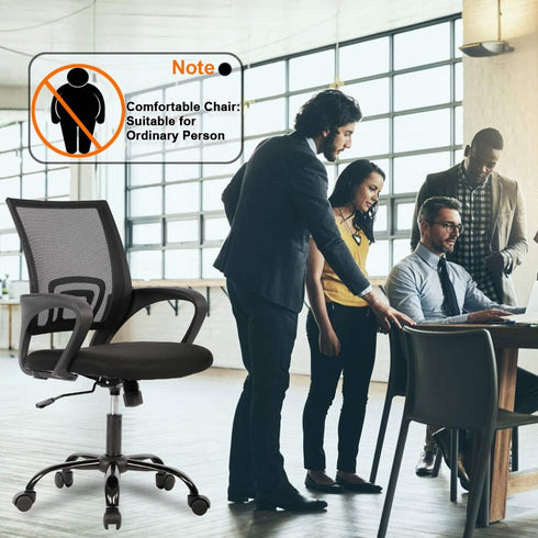 Ergonomic Office Chair, Home Desk Task Mesh Computer Chair with Lumbar Support, Adjustable Rolling Swivel