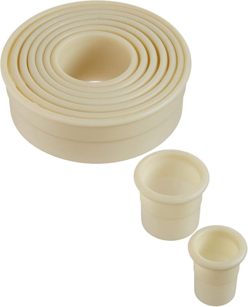 Mercer Culinary 9-Piece Round Plain Nylon Cutter Set, Off White