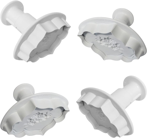 PME Creative Set of 4 Plaque Rose & Plain Embossing Plunger Cutters