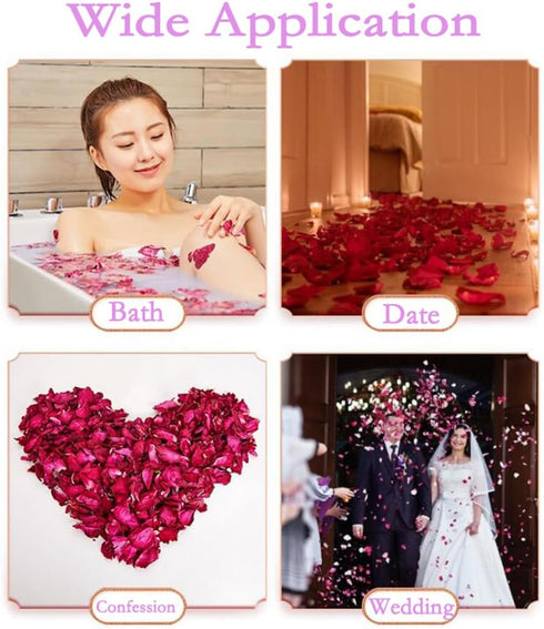 100 Grams Natural Real Red Rose Flower Petals Dried Rose Petals for Foot Bath Body Bath SPA Wedding Confetti Decoration