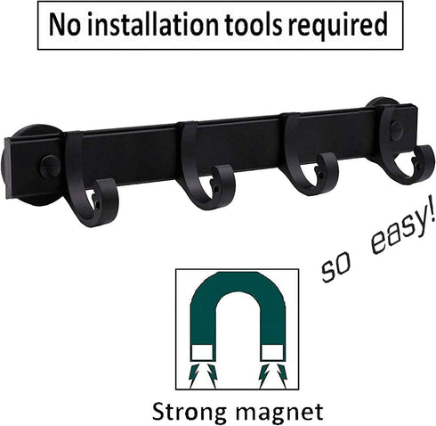 Magnetic BBQ Tool Rack, Universal Fridge Organizer Grill Cutlery Holder Towel Hanger - 4 Adjustable Rail Hooks Storage For Hanging Kitchen Utensils tongs,oven mitt,whisks,hand towel, etc. by AUXPhome