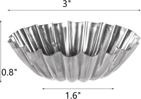Dicunoy 100 PCS Egg Tart Molds for Baking, 3" Mini Tart Pie Pan, Aluminum Brioche Mold, Resuable Ensaymada Molder Filipino, Brioche Tins Mould for Tart Shells, Cupcakes, Mini Cake, Pudding, Muffin by Dicunoy
