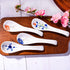 Japanese Ceramic Soup Spoons, 4 Pieces Porcelain Spoons for Ramen Noodle Oat