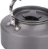 Outdoor Camping Tea Kettle Teapot 1.1L, Portable Coffee Pot Picnic Set, Wood Stove Steamer for Hiking (Grey)
