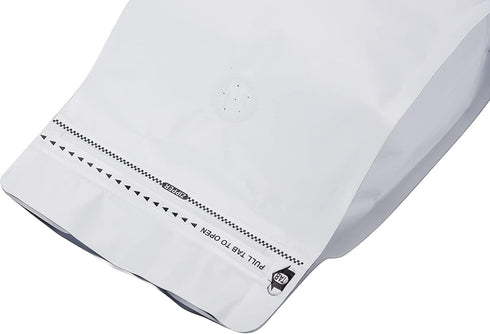 50 Count 8 Ounce Matt White Aluminum Foil Coffee Bags, Stand Up/Flat Bottom Side Gusset Coffee Pouches with Air Release
