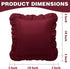 18x18 Inches, Set 2, KKJIAF Ruffle Pillow Cases Burgundy Square Ruffled Pillow Covers of Microfiber Wrinkle Resistant