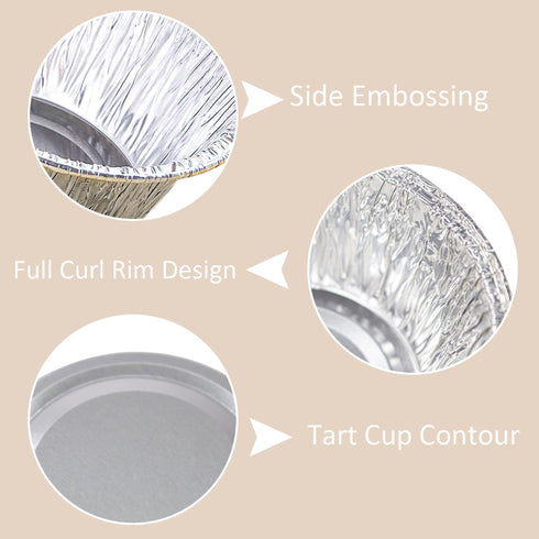 Aluminum Foil Baking Cups, 150 Pack Disposable 3 Oz Ramekins for Cupcake, Muffin, Egg Tart, Pudding Baking