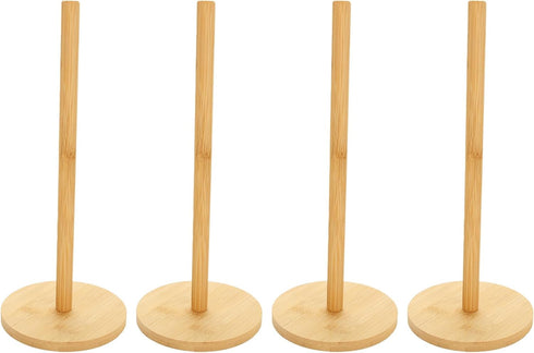 Wooden Paper Towel Holder Stand (4 Pcs), Non-Slip Countertop Paper Roll Holder for Kitchen Countertop and Table