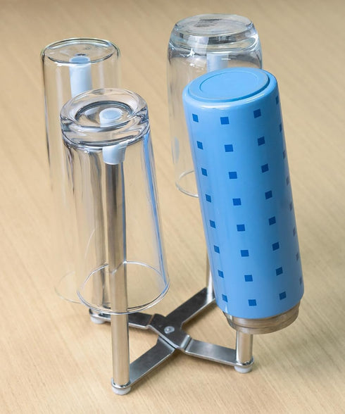 Drying Rack, Stainless Steel Kitchen Stand Holder for Bottles, Cups and Plastic Bags, Multifunctional Countertop Shelf by Mukkuri
