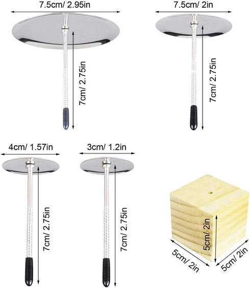 Cake Flower Nail Lifters Set, 6 Pcs Stainless-Steel Baking Tools for Icing Flowers Decoration