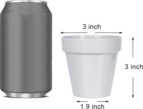 Youngever 10 Pack 3 Inch Mini Plastic Planters Indoor Flower Plant Pots, Grey Gardening Pot with Drainage for All House Plants, Flowers, Herbs, Succulents, NO Plant Included (Classic) by Youngever