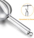 E-far Stainless Steel Ice Scoop Set, Ideal for Ice Cube/Coffee Bean/Food/Candy/Flour/Popcorn, Set of 3 (5-8-12 Ounce)