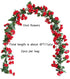 Lannu 2 Pack Artificial Rose Vine Flowers, Fake Garland Ivy Plants for Home Wedding Party Decorations (HOT Pink)
