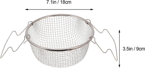 Potato Cooking Strainer, Stainless Steel Frying Basket, Foldable Colander for Steaming, Straining, Rinsing