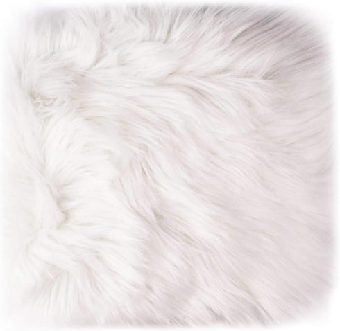 12 Small Faux Fur Sheepskin Cushion, Soft Plush Area Rug for White Photo Background, Jewelry, Nail Art, Decor (Square)