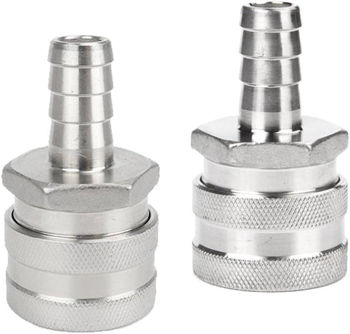 2 Pack 1/2" Barb Female Stainless Steel Quick Disconnect Fitting Connector for Homebrewing