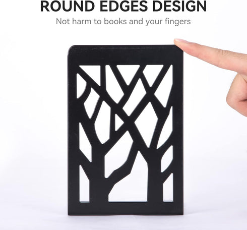 3 Book Ends, Bookends, Bookends for Shelves, Bookend, Book Ends for Heavy Books, Black Metal Book Shelf Holder Home