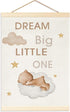 Fisahat Teddy Bear Nursery Banner Decor, Cute Sleeping Baby Bear Inspirational Kids Wall