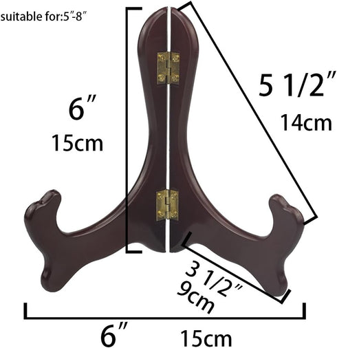 Artliving 6 Inch Wood-Like Easels Plate Stand Holder, Set of 2