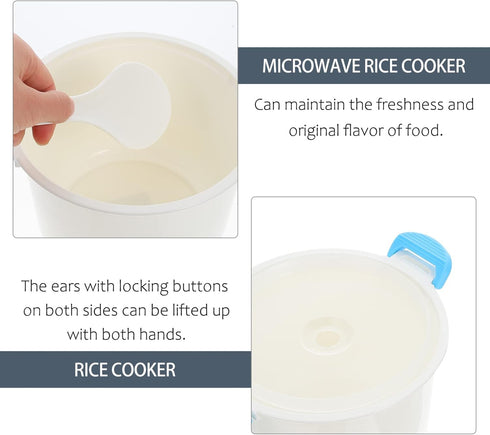 OSALADI Portable Rice Cooker, Microwave Rice and Pasta Cooker, Dishwasher Safe Food Container for Vegetables