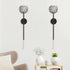 Set 2-Black Crystal Candle Sconces for Wall Decorative Candle Holder Sconce Wall Art Home Decor for Bedroom Living