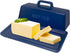 Gute Butter Dish with Lid, Covered Ceramic Butter Tray Storage for 1 Stick of Butter, Navy Blue