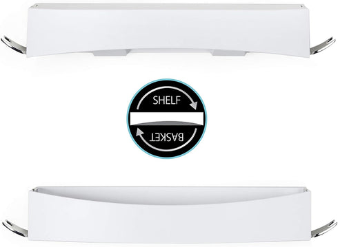 Better Living Clever Flip Shower Shelf, Wall Mounted Shower Caddy Organizer, 16.88" x 4" x 2.88", White, No Drilling