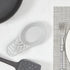 Home Basics Lines Cast Iron Spoon Rest (Grey) | Heavy Weight | Wide Head | Foam Pad to Protect Countertop