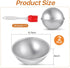 2Pcs Aluminum Hemisphere Pan, 8 Inch Sphere Half Ball Cake Pan, Nonstick 3D Round Shape Cake Molds for Baking, Football Cake Pan for Birthday Wedding Anniversary DIY Bakeware Tools, Silver
