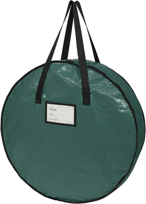 ProPik Christmas Wreath Storage Bag, 30" Holiday Container with Heavy Duty Handles (Green)