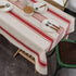 ArtBud 60"70"(4-6 White Red Tablecloth Cotton Linen Farmhouse Table Cover Soft Washable Table Top for Parties Coffee