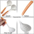 Ceramics Ladle Spoon Set of 2, Large Soup Ladle with Skimmer Slotted Spoons for Cooking and Serving