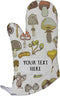 Polyester Oven Mitt - Style In Print Custom Mushroom 1 Pattern White Yellow Adults Kitchen Mittens