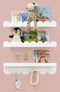 icnjdMopclean Wall Book Shelves for Bedroom Kids with Hooks - Scalloped Shelves for