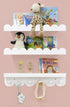icnjdMopclean Wall Book Shelves for Bedroom Kids with Hooks - Scalloped Shelves for