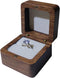 Wooden Ring Box, Personalized Engagement Ring Holder, Rustic Wedding Day Square Box (White)