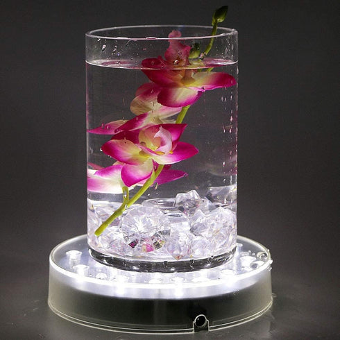 LARDUX 6 Inch Round LED Light Base Display Pedestal Stand for 3D Crystal Cube Glass Art - USB or Battery Powered