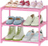 HITHIM 3-Tier Pink Shoe Racks for Women/Girls/Kids' Closet, Small Shoe Storage for