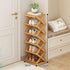 Closet (Nature-6 YYW Bamboo Shoe Rack for Entryway,Installation-Free and Foldable Vertical Shoe Storage Organizer,Free