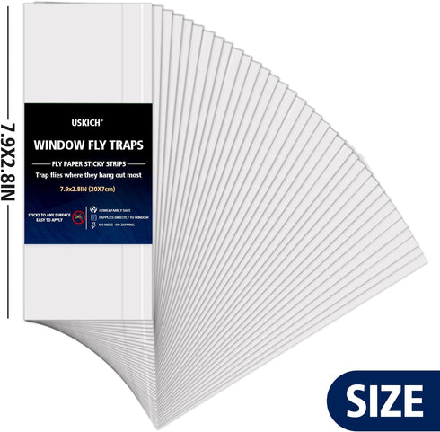 Window Fly Traps for Indoors, 80 Pack Clear Sticky Fly Paper Strips for Home Waterproof Fly Catcher