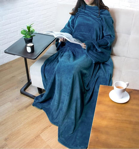 PAVILIA Wearable Blanket with Sleeves for Adult Women Men, Soft Warm Fleece Wrap Throw, Robe Blanket Gift