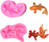 2Pcs/Set Koi Fish & Goldfish Fondant Mold, Carp Silicone Molds for Chocolate Candy Cake Decoration