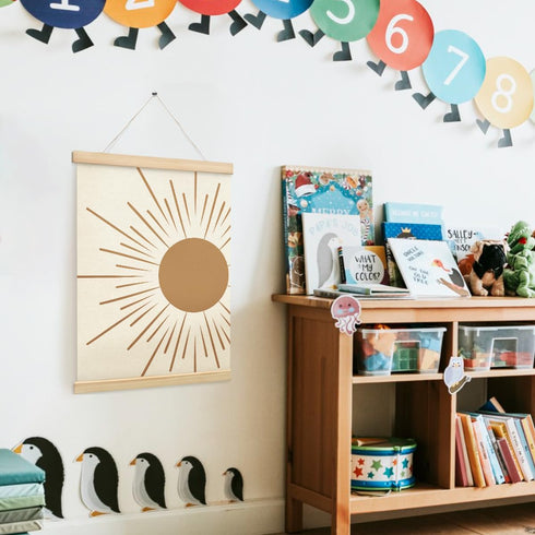 Set 2, 12x16 Inch PLKMN You Are My Sunshine Wall Decor of Nursery Decor Neutral, Sun Wall Art Posters Framed with Wood
