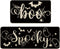 Baccessor Halloween Black Kitchen Rugs Set of 2, Spooky Ghost Low-Profile Non Slip Absorbent Kitchen Floor Mats 17x29