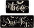 Baccessor Halloween Black Kitchen Rugs Set of 2, Spooky Ghost Low-Profile Non Slip Absorbent Kitchen Floor Mats 17x29