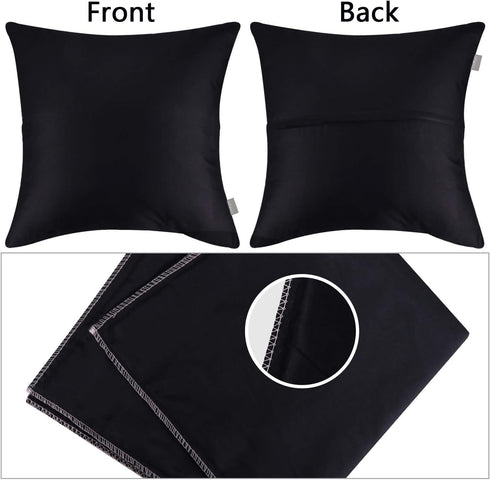 Thmyo 4-Pack 100% Cotton Comfortable Solid Decorative Throw Pillow Case - Square Cushion Cover for Halloween DIY Throw