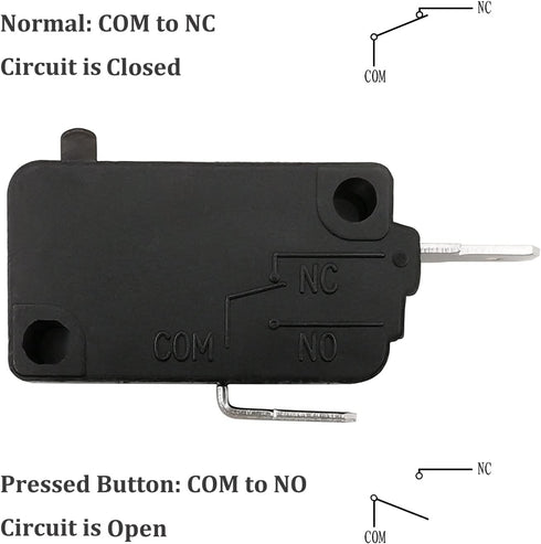 Microwave Oven Door Switch Replacement Part, 16A 125VAC, KW3AT-16, 2X Normally Open + 1x Normally Closed
